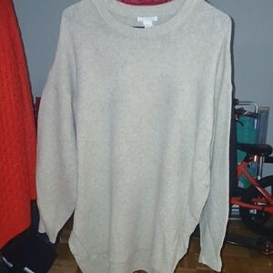 H&M Women's Beige Crew Neck Sweater